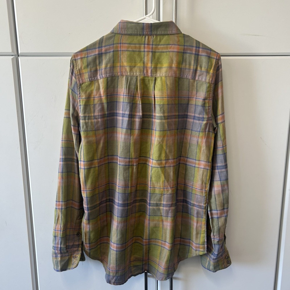 Toad&Co Mens Small Green Purple Plaid Flannel Button Down Shirt Long Sleeve - Picture 7 of 12